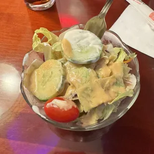 Salad with ginger dressing