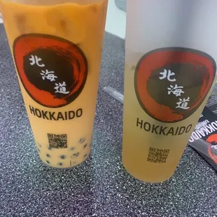Thai bubble tea and fruit flavored ice tea