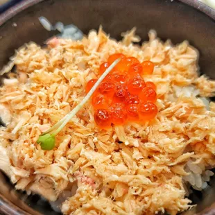 Salmon roe over rice