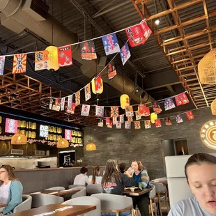 people eating at a restaurant