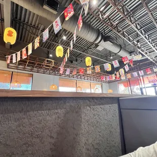 the interior of a ramen house
