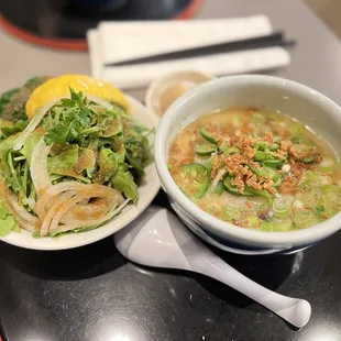 .Negi Namban Ramen, small salad