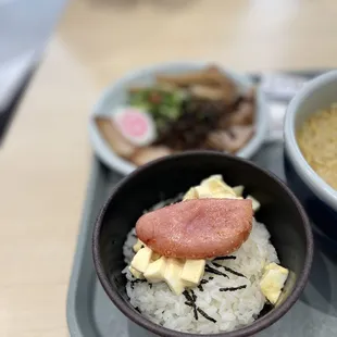 a bowl of ramen and a bowl of soup