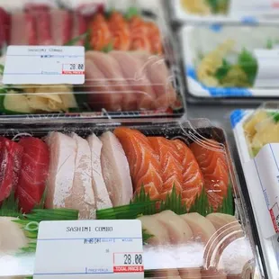 a variety of sashimi