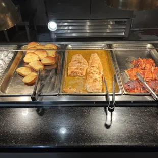 Salmon, chicken, yams