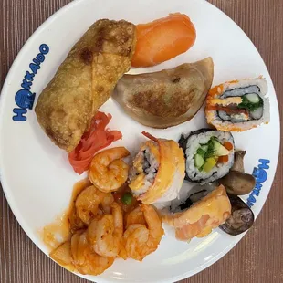 a plate of japanese food