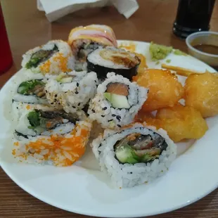Overloaded with sushi, hit the spot