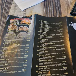 menu