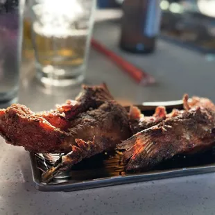 Fried Salmon Kama with sauce