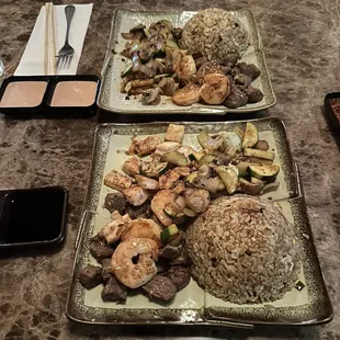 two plates of food
