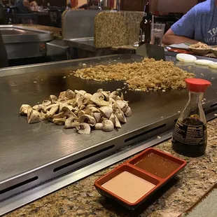 Rice and mushrooms