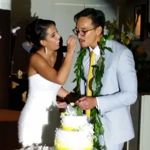 Kaipo &amp; Ryan, Cake Cutting, June 28, 2014.