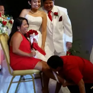 Garter time!  The Pagoda International Ballroom, April 19, 2014.