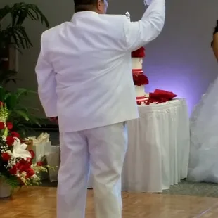 Garter toss!  The Pagoda International Ballroom, April 19, 2014.