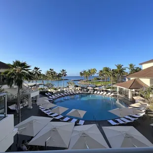 a view of the pool and beach