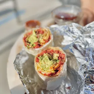 Chorizo Breakfast Burrito with Avocado