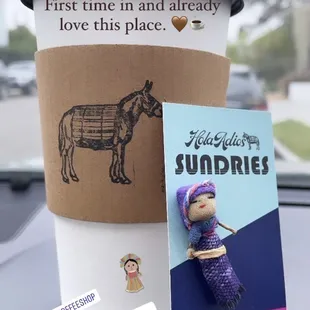 Drip coffee and tiny muñeca