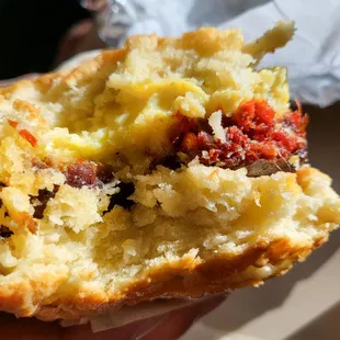 Inside The Sal Biscuit Sandwich ($9). Not enough chorizo. 11/6/2022