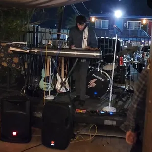 a man playing a musical instrument