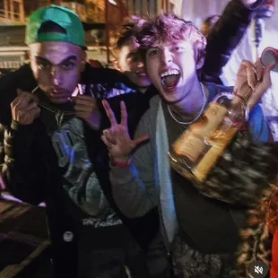 High school kids drinking it up at Hola Habibi