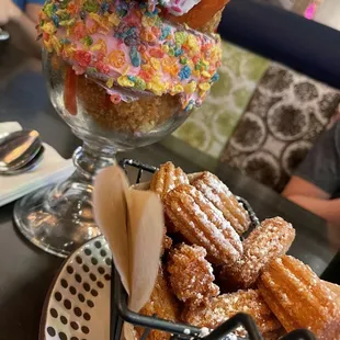 Dessert-churros and fried icecream