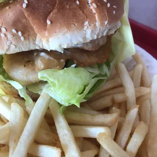 The fish burger combo, $12