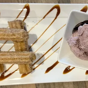 Churros &amp; Blackberry Ice Cream