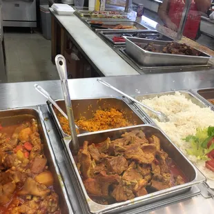 a variety of food items on display