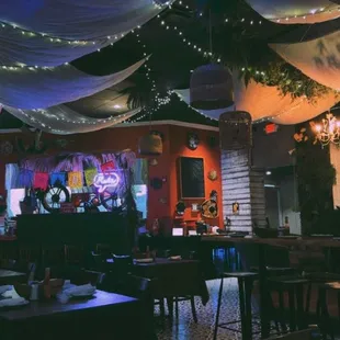 the inside of a restaurant