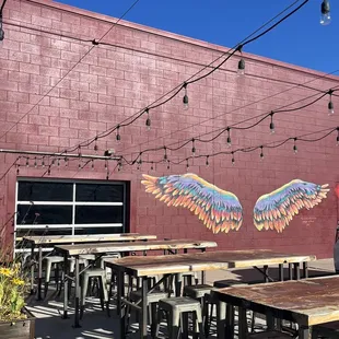 Patio and mural