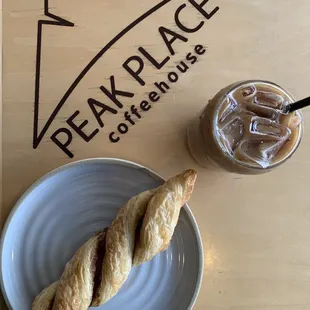 Double dirty chai latte and cinnamon twist