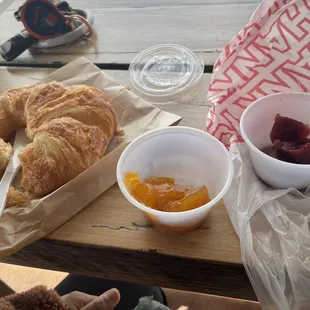 Croissant and house-made apricot and raspberry jam