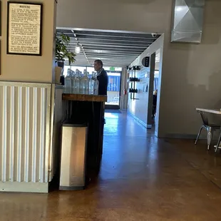 View from the back of the shop looking toward the ordering counter and front of the shop.