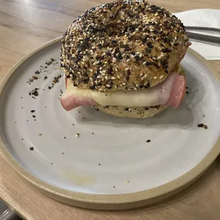 Everything bagel sandwich