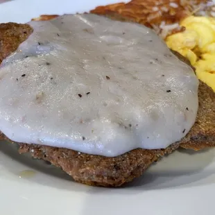 Country fried steak &amp; eggs
