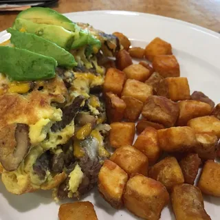 Steak and Avocado Omelette
