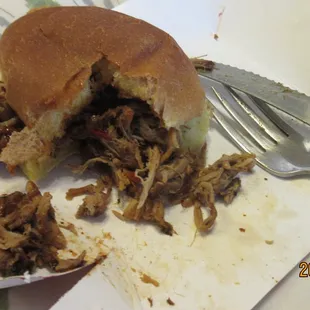 BBQ Sandwich after one bite.