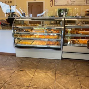 a display of baked goods