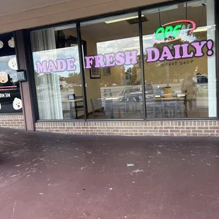 Outside of the shop!