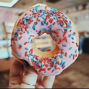 Frosted glazed donut