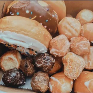 Donut holes - chocolate, blueberry, glazed, &amp; suger