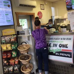 a woman ordering food