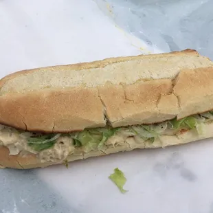 Half of a &quot;Bunker&quot; (Tuna) Hoagie on White Bread ...
