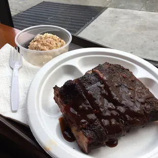 Third rack ribs and potato salad