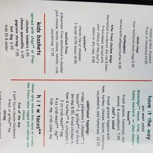 menu