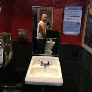 This is the bathroom. I&apos;m not actually pissing in this photo but you get the vibe