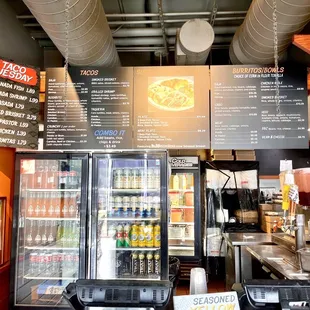 Order counter with menu