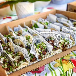 Steak and Al Pastor tacos