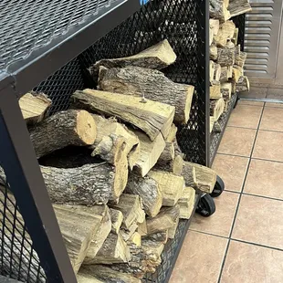 stack of wood...do they still smoke their brisket on-site?