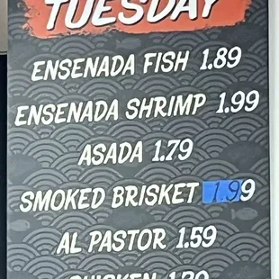 Taco Tuesday Specials